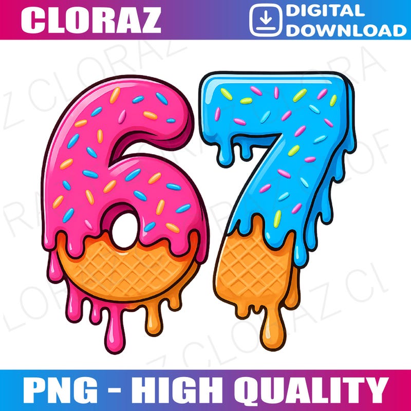Number 67 Png - Etsy