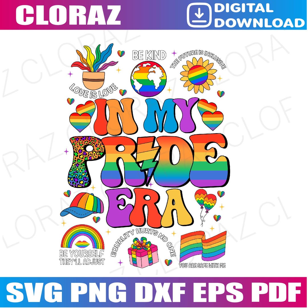 In My Pride Era LGBT Rainbow Flag Pride Month LGBTQ Gay Les Svg ...