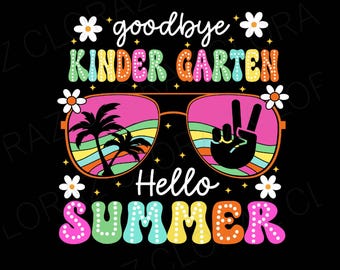 Adjö dagis hej sommar sista skoldagen barn svg, skolslut svg, retro skollärare svg, png, dxf, eps, direktnedladdning