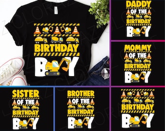 Pacchetto Famiglia del festeggiato Festa a tema Costruzione SVG, Compleanno del festeggiato Costruzione SVG, Festeggiatore, Costruzione SVG, Escavatore SVG