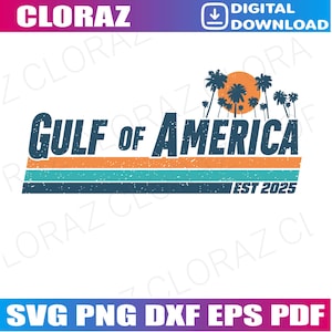 Retro Golfo degli Stati Uniti America 2026 Bandiera americana Golfo del Messico Svg, Golfo dell'America, Golfo dell'America Est 2026 Svg, Png, Dxf, Eps, Download immediato