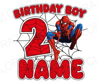 Spider Birthday Boy Png, Family Matching Png, Superhero Birthday Png, Hero Birthday Png, Personalized Super Hero, 2nd Birthday Boy