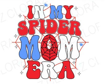 Bijpassende familie In mijn spin moeder tijdperk verjaardag Svg, In mijn moeder tijdperk Svg, superheld verjaardag Svg, schattige familie Svg, png, dxf, Instant Download