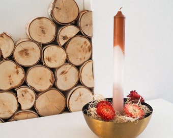 Autumn Decoration Candle Holder Candle Holder Dry Flowers Dip Dye Candle - Wreath Smith