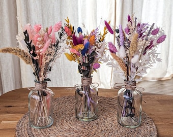 Dried flowers bouquet colorful bouquet with vase Mother's Day gift idea flower vase - DekoPanda