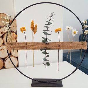 Dry flower wreath standing wreath metal ring gift idea- DekoPanda