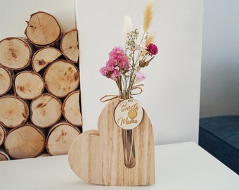 Dried flowers bouquet gift idea flower vase birthday present - DekoPanda