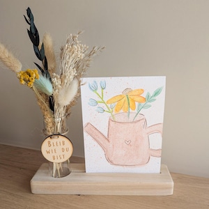 Porte-cartes en fleurs séchées, idée cadeau personnalisée - DekoPanda