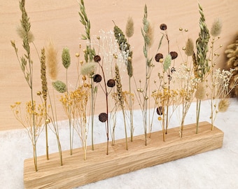 Bloemenbar met gedroogde bloemen, houten decoratie, tafeldecoratie - DekoPanda
