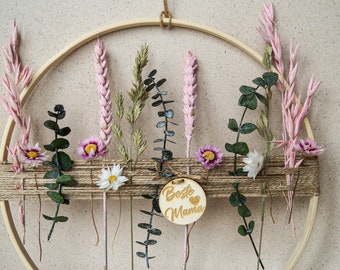 Dried flower wreath personalized gift idea best mom - DecoPanda