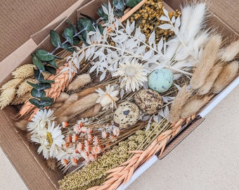 Trockenblumen DIY Mix Blumenbox Frühlingsbox Coral Natur für kreative Projekte - DekoPanda