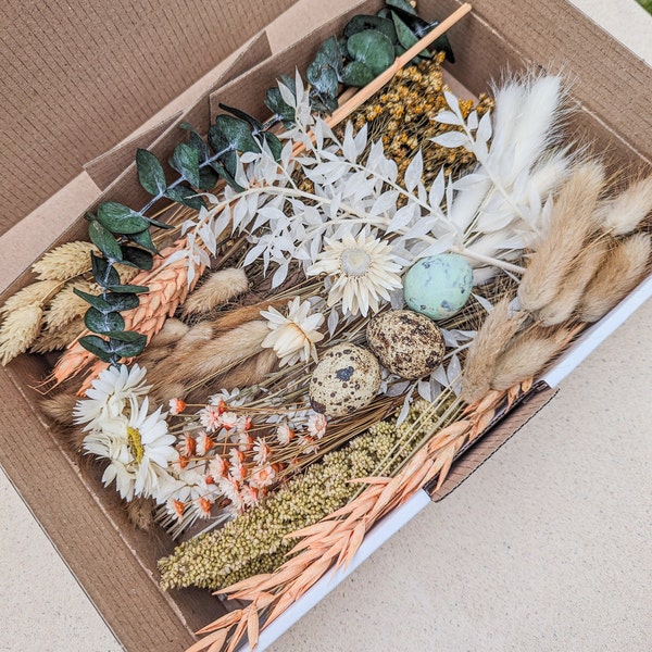 Trockenblumen DIY Mix Blumenbox Frühlingsbox Coral Natur für kreative Projekte - DekoPanda