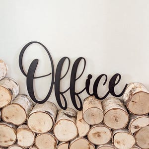 Lettering Office Door Sign Office Wooden Sign Wall Decoration Black Door Decoration - DekoPanda