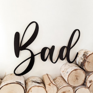 Lettering bathroom WC bathroom wooden sign wall decoration door decoration - DekoPanda