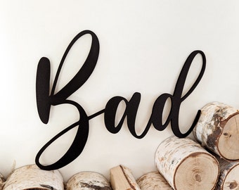Lettering bathroom WC bathroom wooden sign wall decoration door decoration - DekoPanda