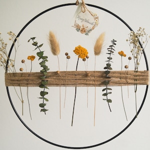 Dried flower wreath window wreath gift idea with dried flowers "Perfect Match" - DekoPanda