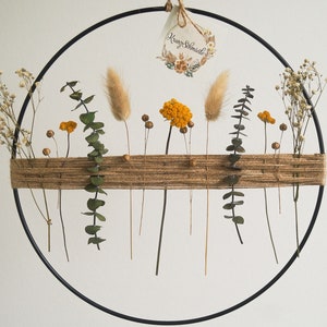 Dried flower wreath window wreath gift idea with dried flowers &quot;Perfect Match&quot; - DekoPanda
