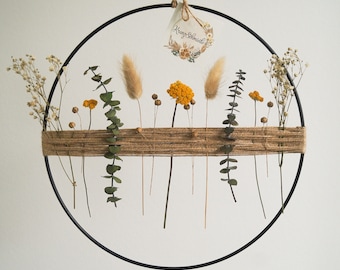 Dried flower wreath window wreath gift idea with dried flowers "Perfect Match" - DekoPanda