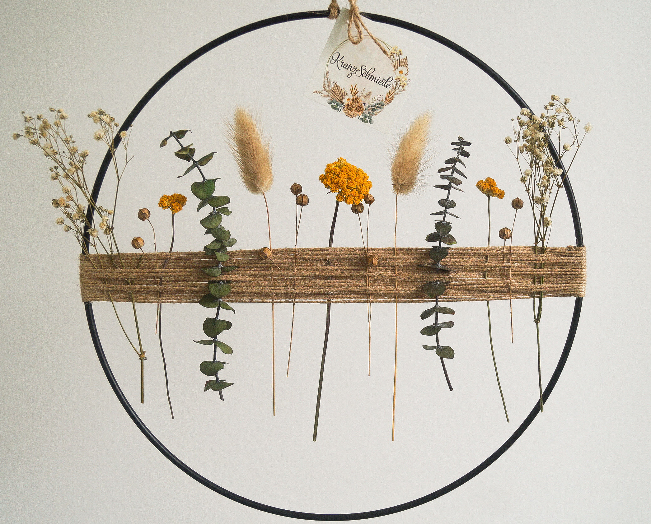 Dryflower wreath window wreath wall wreath dried flowers metal ring e…