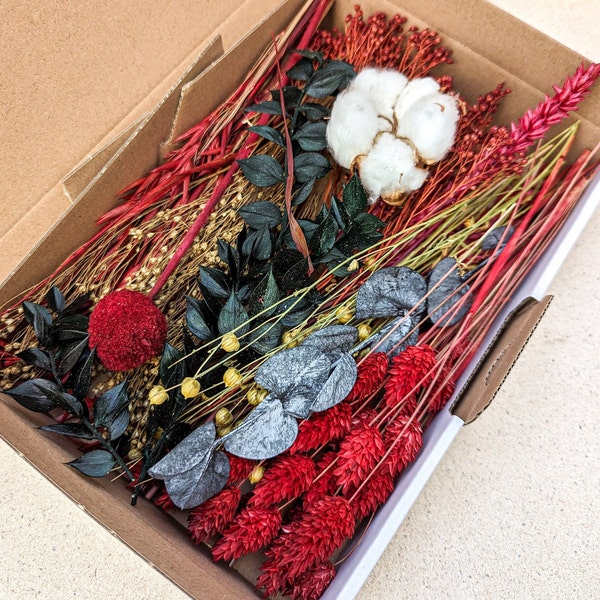 Trockenblumen DIY Mix Box verschiedene Farben und Boxgrößen für Projekte - DekoPanda