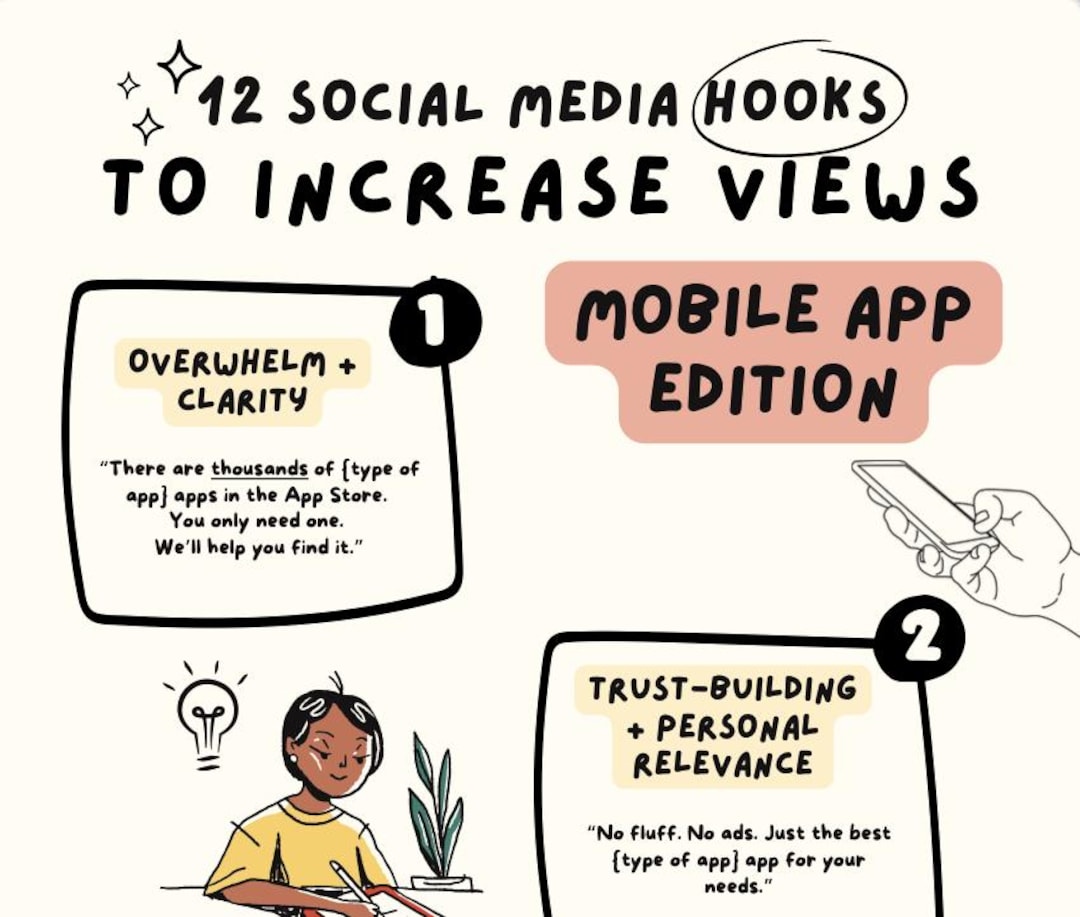 Social Media Hooks for Mobile Apps – Engagement Strategy Printable ...