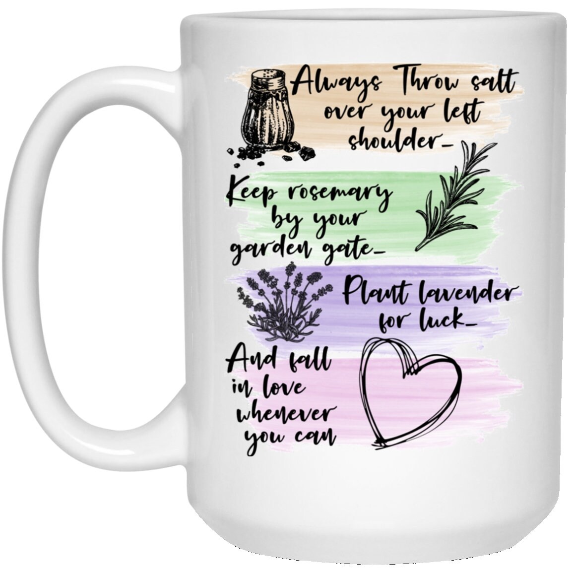 Always throw salt over your left shoulder 15 oz. White Mug Etsy
