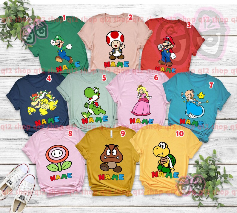 Personalized Super Mario Shirt Super Mario Birthday Tshirt Etsy