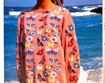 Vintage Butterfly Sweater Knitting PATTERN