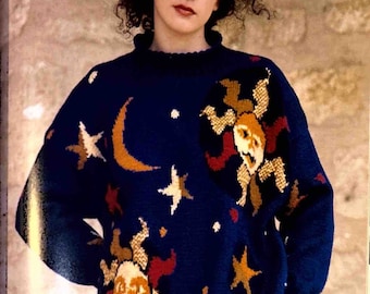 Galaxy vintage knitting PATTERN (adult and kids size pattern)