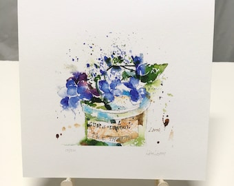 Hydrangea Watercolor Print: Archival Giclee Art, Signed Limited Edition