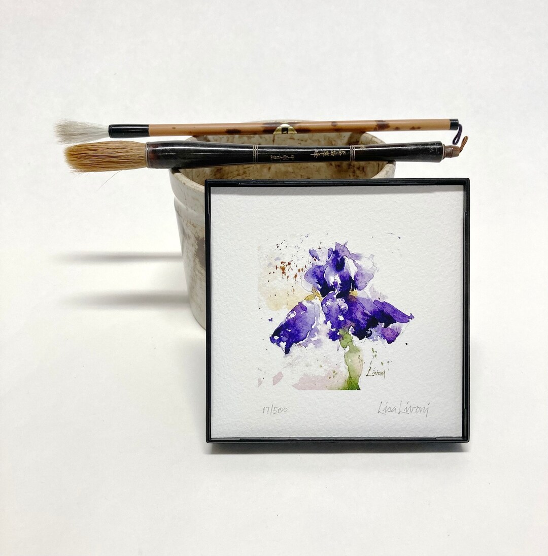 IRIS Watercolor Floral Print, Bearded Iris Painting, Iris Floral Wall