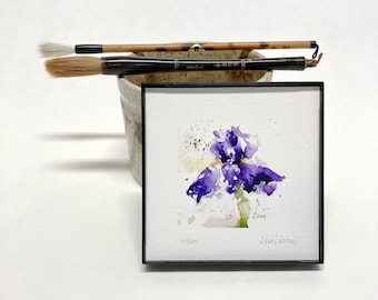 IRIS Watercolor Floral Print, Bearded Iris Painting, Iris Floral Wall Art, Housewarming Gift, Gardener Gift, Floral Painting for Friend