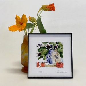 TOMATO and FIG  Watercolor Print, Tomato Kitchen Wall Decor, Tomato Art, Hostess Gift, Kitchen Still Life, Tomato Kitchen Wall Art, Mom Gift