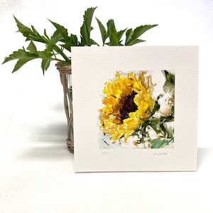 SUNFLOWER Watercolor Floral Print, Sunflower Painting, Sunflower Art, Gift for Her, Farmhouse Decor, Gift for Teacher, Home Decor Wall Art