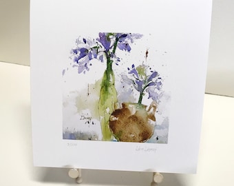 AGAPANTHUS Watercolor Floral Print, Agapanthus Painting, Nile Lily Floral Painting, Floral Wall Art, Housewarming Gift, Modern Farmhouse Art