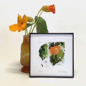 PERSIMMON Watercolor Fruit Print, Persimmon Fall Painting, Fall/Autumn Home Decor, Kitchen Art Farmhouse Decor, Persimmon Art Hostess Gift