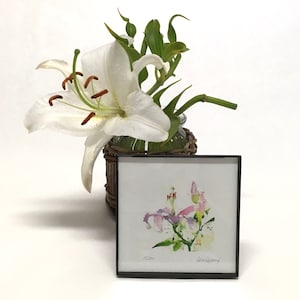 LILY Watercolor Floral Print, Lily Flower Painting, Lily Floral Wall Art, Hostess Gift, Housewarming Gift, Lily Aesthetic, Gift for Friend