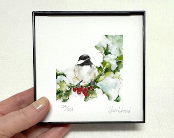 Chickadee Watercolor Print, Chickadee Painting, Chickadee Art Print, Chickadee Art, Bird Lover Gift, Bird Art Print, Bird Art Painting