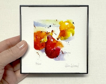PEAR PRINT, Fruit Art, Pear Art, Fruit Painting, Fruit Watercolor, Pear Watercolor, Kitchen Wall Art, Gift for Best Friend, New Home Gift
