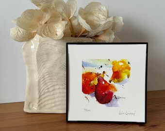 Pear Watercolor Print, Signed Pear Painting, Fruit Artwork, Fruit Painting, Fruit Watercolor,  New Home Gift, Pear Artwork