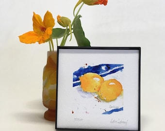 LEMON Watercolor Fruit Print, Lemon Painting, Lemon Kitchen Decor Wall Art, Housewarming Gift, Gift for Lemon Lover,Cook/Chef, Lemon Art