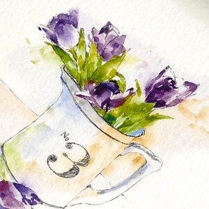 TULIP Watercolor Floral Print, Tulip Painting, Tulip Art, Gift for Mom, Gift for a Gardener, Housewarming Gift, Farmhouse Decor, Wall Decor bild 3