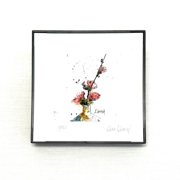 FLOWERING BRANCH, Budding Branch, Spring Flowers, Spring Blooms, Quinces, Flowering Quince, Flower Painting, Watercolor Flower Print, Twigs