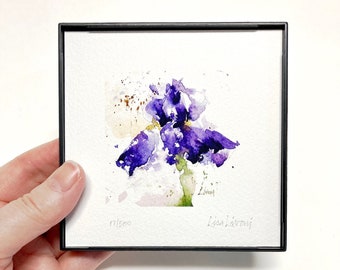 IRIS Watercolor Floral Print, Bearded Iris Painting, Iris Floral Wall Art, Housewarming Gift, Gardener Gift, Floral Painting for Friend