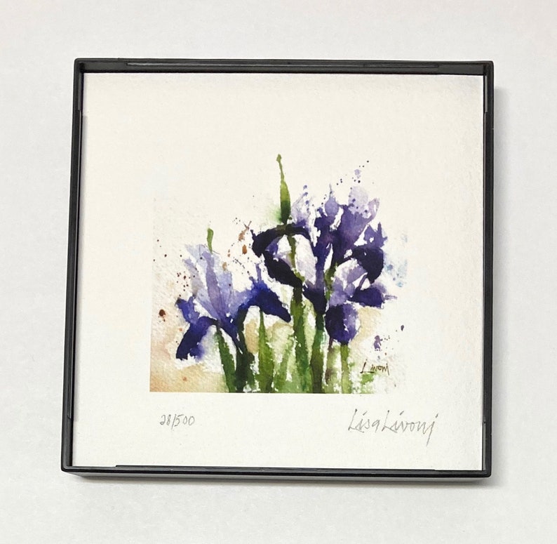 IRIS Watercolor Floral Print Iris Painting Dutch Iris Art Etsy