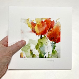 TULIP Watercolor Floral Print, Tulip Painting, Tulip Art, Gift for Mom, Flower Watercolor Painting, Gift for Gardener, Housewarming Gift