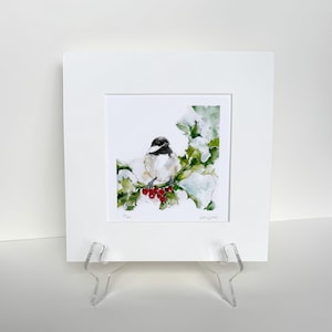 CHICKADEE Watercolor Bird Print, Chickadee Painting, Gift for Bird Lover, Chickadee Print, Watercolor Birds, Bird Home Decor, Bird Giclee