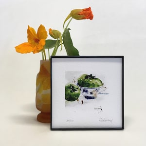TOMATO Watercolor Vegetable Print, Green Tomato Painting, Tomato Kitchen Wall Art, Kitchen Wall Decor, Hostess Gift, Gift for Chef/Cook