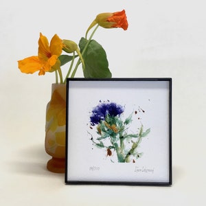 THISTLE Watercolor Floral Print, Thistle Painting, Thistle Art, Gift for a Gardener, Scottish Flower, Housewarming Gift, Farmhouse Decor