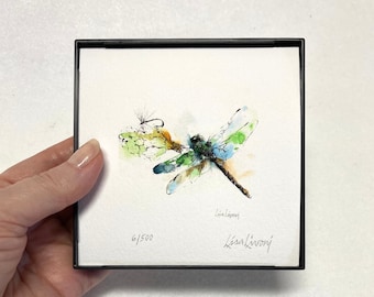 DRAGONFLY Painting, Dragonfly Watercolor Print, Dragonfly Wall Art, Dragonfly Remembrance Gift, Gift for Him, Fly Fisherman Gift, Dad Gift